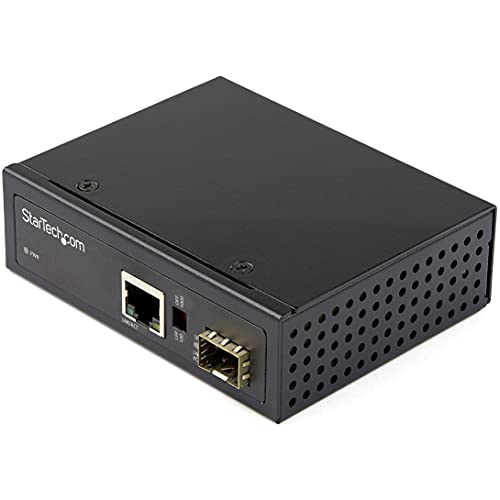 Startech.Com Media Converter Fibra Ottica A Ethernet, Convertitore Industriale Da Fibra A Rame, 1Gbps Sfp A Rj45/Cat6, Ip-30 (Imc1Gsfp)