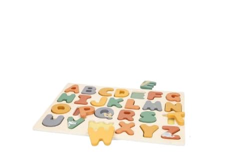 Colorbaby- Puzzle Alfabeto Legno Woomax, Multicolore, 1