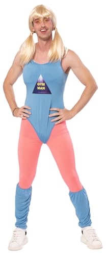 Rubies Costume Gym Man Per Adulto, Jumpsuit Con Seni, Leggings E Riscaldatori, Ufficiale Addio Al Celibato, Carnevale, Compleanni E Feste