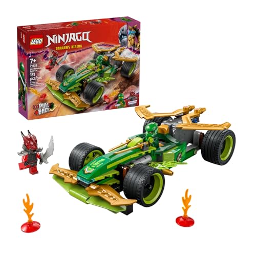 Lego Ninjago Racer Pull-Back Di Lloyd - Modello Di Auto Da Corsa Giocattolo Con 2 Minifigure, Armatura, Spade E Elementi Fulmine, Giochi Per Bambini E