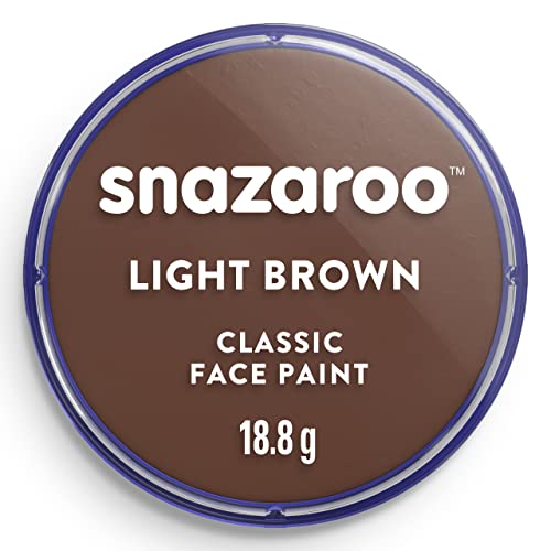 Snazaroo - Pittura Per Viso E Corpo, Trucchi Da Viso Per Travestimenti, Per Bambini E Adulti, 18Ml, Colore Marrone Chiaro