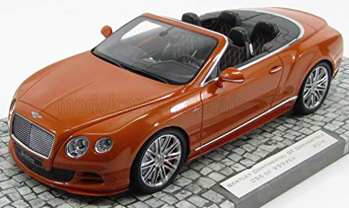 Minichamps Scala 1:18 2015 Bentley Continental Gt Kit Velocità Cabrio Model (Arancione)