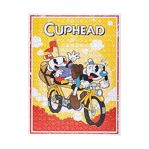 Grupo Erik: Puzzle Cuphead - Explorer Riders | Puzzle 500 Pezzi Con Scatola Decorativa + Mini Poster, 61 X 45,7 Cm, Puzzle Bambini, Cuphead Decorazion
