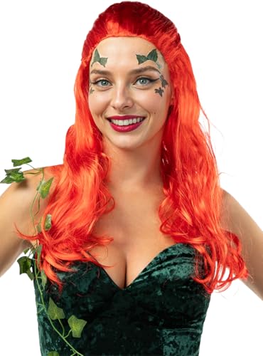 Funidelia | Parrucca Poison Ivy Per Donna Supereroi, Dc Comics, Edera Velenosa - Accessori Per Adulto, Accessorio Per Costume - Rosso