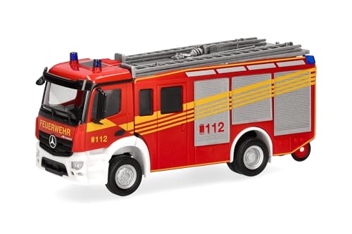 Herpa Modello Camion Mercedes-Benz Actros S Hlf 2000 "Feuerwehr, Miniatura In Scala 1:87, Pezzo Da Collezione, Made In Germany, Plastica