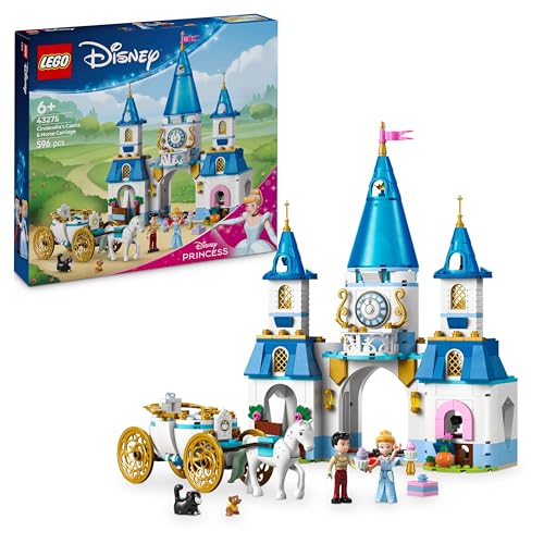 Lego | Disney Princess Castello E Carrozza Di Cenerentola, Giocattolo Con Cavallo, Mini Bamboline Della Principessa E Principe Azzurro, Giochi Per Bam