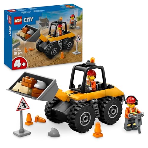 Lego City Pala Gommata Gialla - Escavatore Giocattolo Da Costruire, Veicolo Da Cantiere Con 2 Minifigure, Giochi Educativi Per Bambini E Bambine Da 4