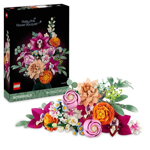 Lego Botanicals Bouquet Di Fiori Rosa, Kit Modellismo Adulti Da Collezione, Decorazioni Casa Con Piante Finte Artificiali Con Margherite, Fiordalisi E