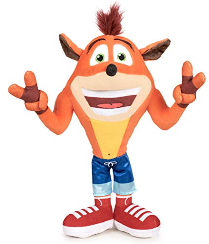Play By Play - Peluche Crash Bandicoot Simbolo Della Vittoria Esultante Originale Ufficiale Videogame - Arancione - 32Cm