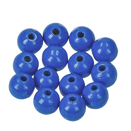 Efco- Perline In Legno, Colore 52: Blu, 10 Mm, 1400848