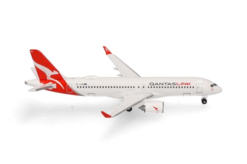 Herpa Modello Aereo Airbus A220-300 – Vh-X4B “Koala” Qantaslink, Miniatura In Scala 1:500, Pezzo Da Collezione, Senza Supporto, Metallo