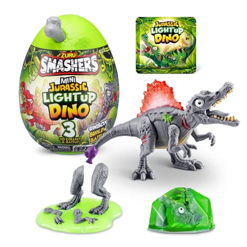 Smashers Mini Jurassic Light Up Dino Egg By Zuru, Spinosaurus, Collectible Egg, Volcano, Fossil Toy, Dinosaur Toys, T-Rex Toy For Boys And Kids, (Spin