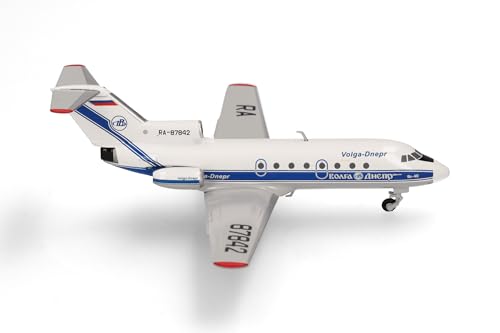 Herpa Modello Aereo Volga-Dnepr Airlines Yakovlev Yak-40, Miniatura In Scala 1:200, Pezzo Da Collezione, Senza Supporto, Metallo