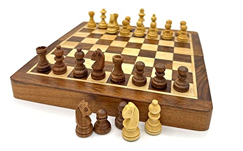 Wilson Jeux, Re 76 Mm 35 Cm Con Parti Magnetiche In Legno – Scacchiera Pieghevole Fatta A Mano, Echiquier Pliant Roi, Ecbm14S