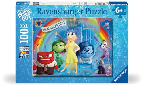 Ravensburger - Inside Out 1 Personaggi, Puzzle Bambini 6 Anni, Puzzle 100 Pezzi, Regalini Fine Festa Compleanno Bambini, Rompicapo 49X36Cm
