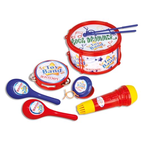 Bontempi | Musicalwonders - Kit Musicale Assortito Con Tamburo, Cembalo, Microfono, Nacchera E Maracas Per Una Sinfonia Di Divertimento