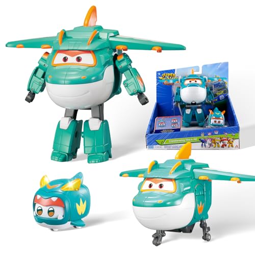 Super Wings Transforming Tino & Pet, Personaggi Robotici Transformer, Giocattoli Per Bambini E Bambine Di Età 3 4 5 6 7 8 Anni