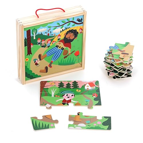 Vilac- Set Di 4 Puzzle In Legno, Le Petit Poucet-Ingela P.Arrhenius, Multicolore, 7631