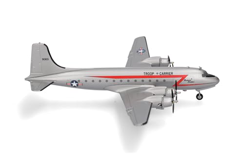 Herpa Modello Aereo Us Air Force Douglas C-54 Skymaster “Rosinenbomber”, Miniatura In Scala 1:200, Pezzo Da Collezione, Senza Supporto, Metallo