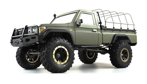 Amewi 22474 Rc Scale Crawler Amxrock Rcx8Bs Pick-Up 1:8, Rtr Militare Verde