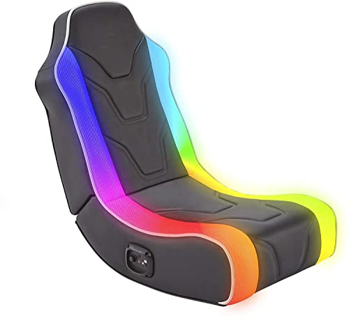 X-Rocker Chimera Rgb Led Rocker Gaming Chair With Speakers, 2.0 Audio Foldable Floor Seat – Black [Edizione: Regno Unito]