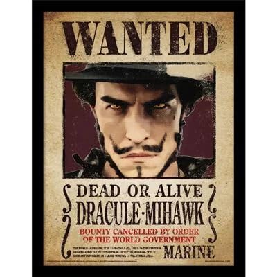 One Piece Live Action - Dracule Mihawk - Impression Encadrée 30X40Cm