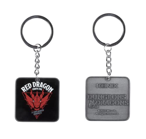 Konix Dungeons & Dragons Portachiavi - Design Drago Rosso - Nero