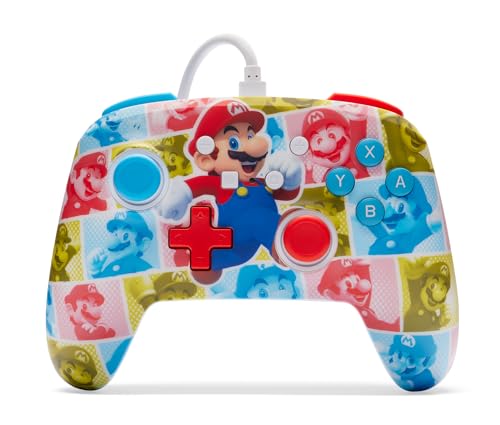 Powera Controller Cablato Avanzato Per Nintendo Switch - Bobina Di Mario, Gamepad, Controller Di Gioco, Controller Cablato, Licenza Ufficiale