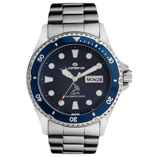 Lorenz Shark Automatic 030011Aa Orologio Da Uomo In Acciaio Inox Subacqueo Professionale 200 Metri Con Cinturino E Cacciavite In Omaggio