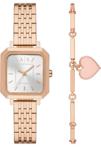 Armani Exchange Orologio Analogico Al Quarzo Donna Con Cinturino In Acciaio Inossidabile Ax7164Set