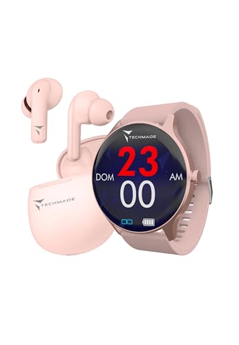 Techmade Smart Watch Dynamic Rose Gold Bundle, Colore: Rosa., Misura Unica
