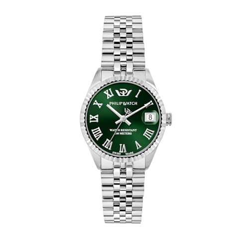 Philip Watch Orologio Donna, Tempo, Data, Analogico, Cinturino In Acciaio, Collezione Caribe - R8253597658