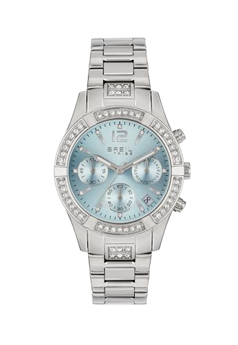 Breil, Collezione C'Est Chic, Orologio Donna, Bracciale In Acciaio Con Cristalli E Quadrante Con Lavorazione Sunray, Resistente All'Acqua, Movimento A