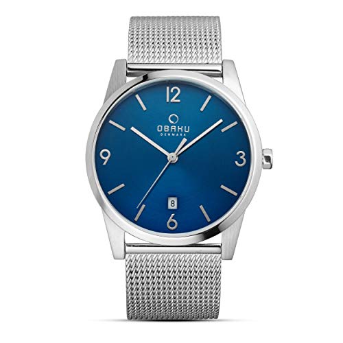 Obaku Denmark – Orologio Da Uomo Di Design Con Cassa In Titanio E Cinturino In Acciaio Inox – Colore: Ciano – Moderno Orologio Da Uomo Creato Secondo