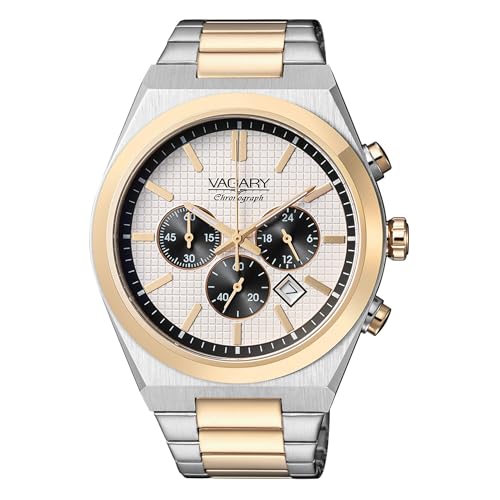 Orologio Cronografo Uomo Vagary Timeless Acciaio Ed Oro Iv4-934-11 Cassa E Bracciale Acciaio
