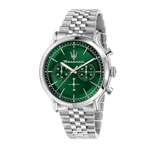 Maserati Orologio Uomo, Cronografo, Analogico, Cinturino In Acciaio, Impermeabile, Cassa 42 Mm, Collezione Epoca - R8873618033