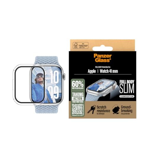 Panzerglass Snappie - Pellicola Protettiva Integrale Per Apple Watch Series 10 41 Mm 2024, Copertura Completa Dello Schermo E Del Telaio, Protezione D