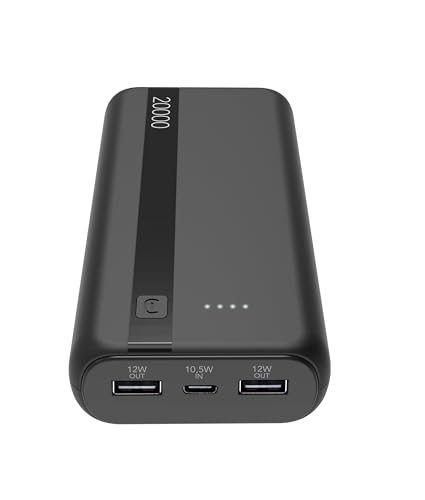 Cellularline - Power Bank 20000 - Capacità: 20000Mah - Input: 1Xusb-C 10.5W - Output: 1Xusb 12W - Celle: Li-Ion Battery - Led Luminosi Indicano Carica