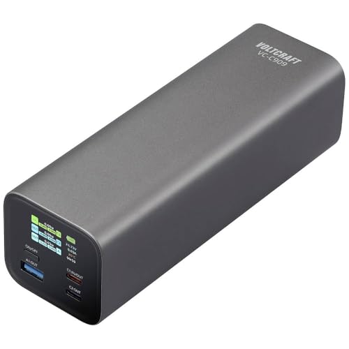 Voltcraft Vc-C909 Power Bank 27000 Mah Consegna Di Potenza 3.1 Li-Ion,Nero - Argentoindicazione Di Stato