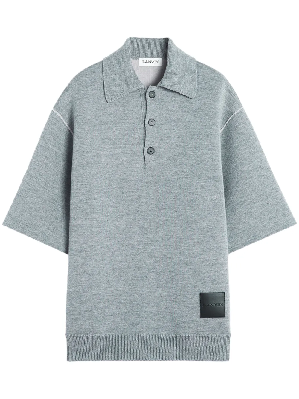 Lanvin Polo con applicazione logo - Grigio