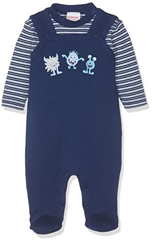 Schnizler Strampler-Set Interlock 2-Teilig Kleine Monster Pagliaccetto, Blu (Marine 11), 3 Mesi (Pacco Da 2) Bimbo