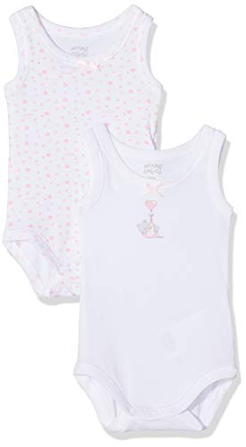 Chicco Set 2 Body Senza Maniche, Rosa (Bianco E Rosa 031), 50 (Taglia Produttore:050) (Pacco Da 2) Bimba