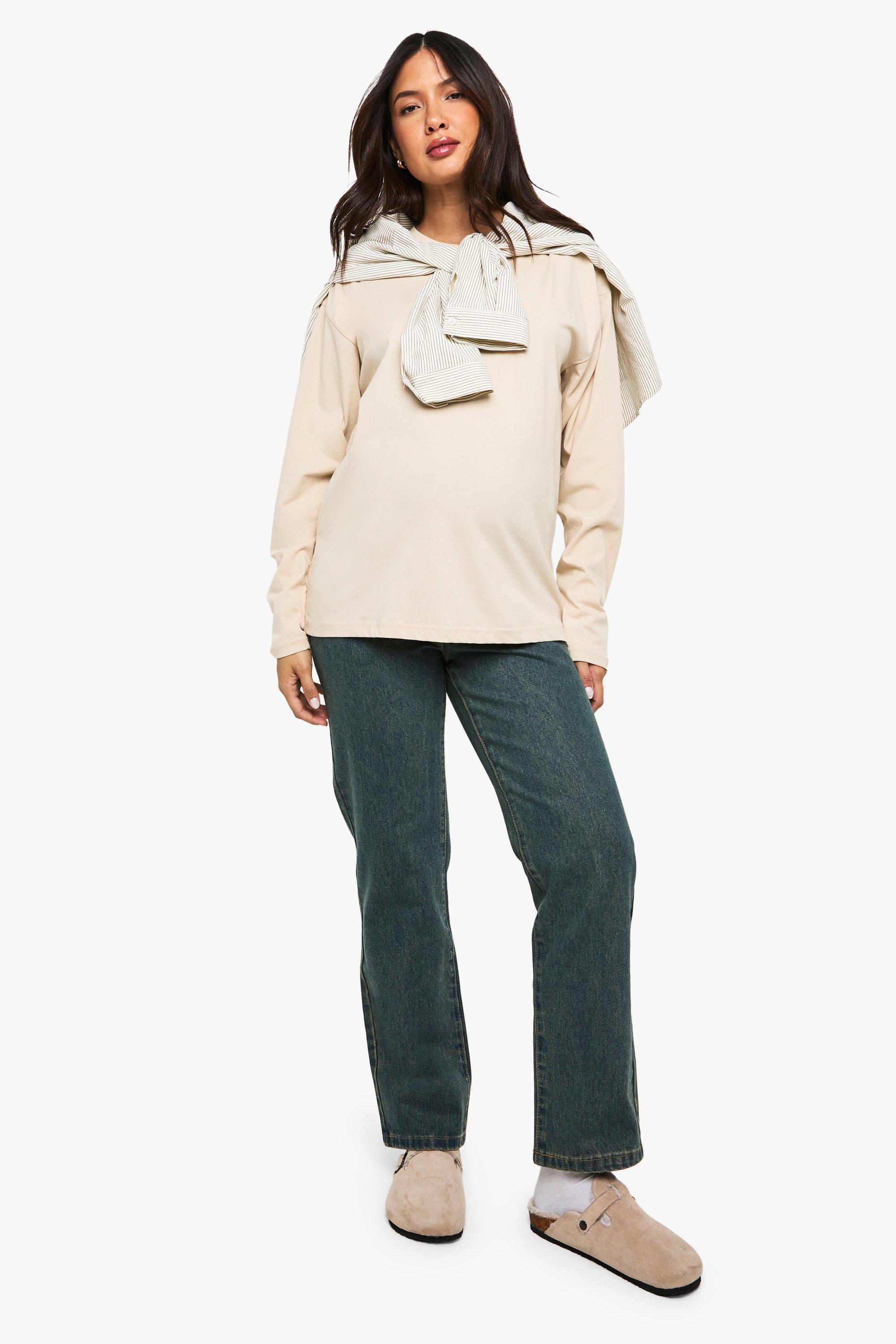 Jeans Mom Premaman Basics, Azzurro