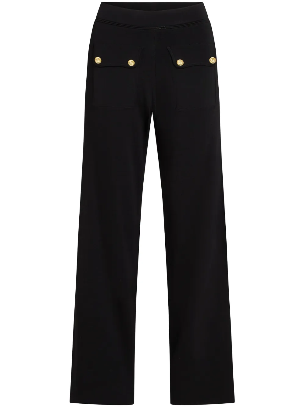 Karl Lagerfeld logo-engraved button trousers - Nero