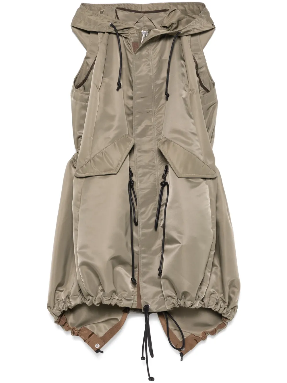 sacai hooded vest - Verde