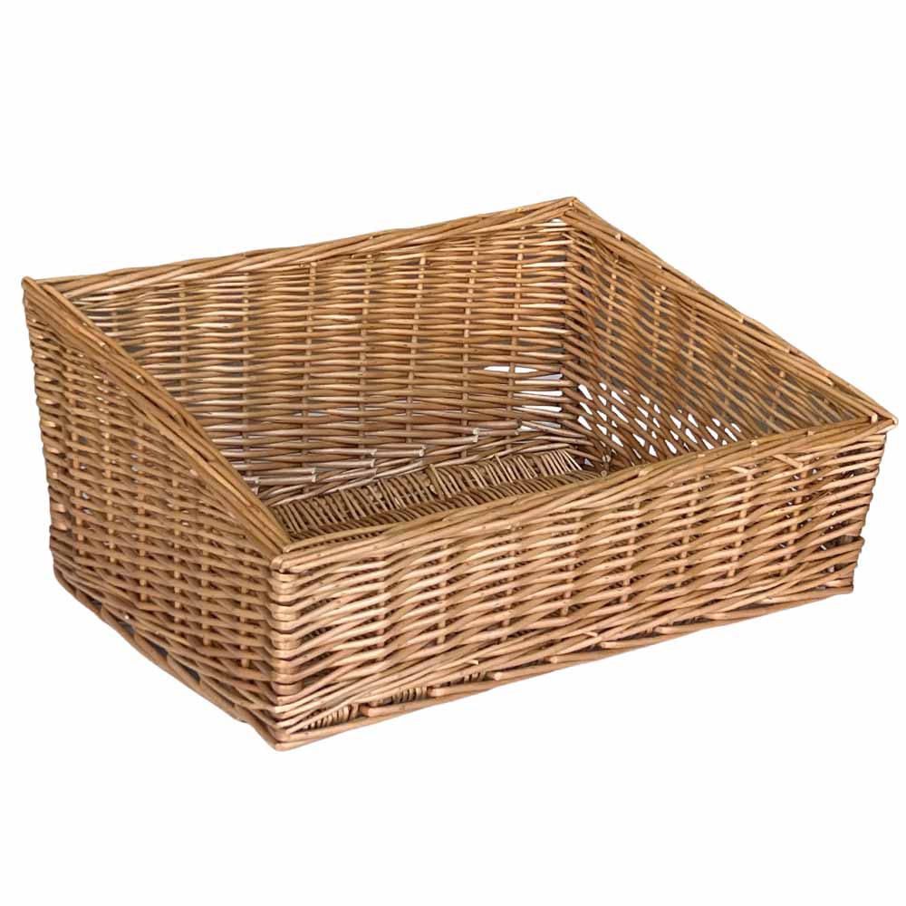 Cesta espositore portapane in vimini quadrato cm 45 x 45 h 21