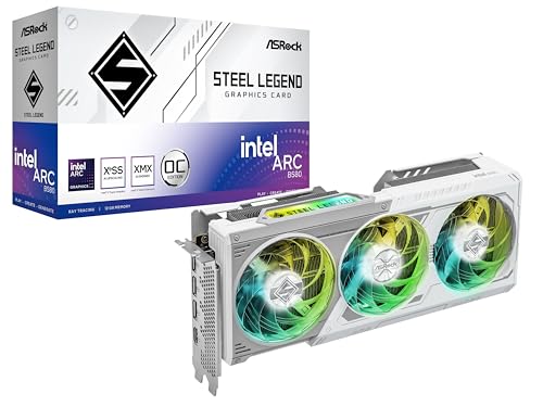 Asrock Intel Arc B580 Steel Legend 12Gb Oc 2800 Mhz 19 Gbps 192 Bit Gddr6 7680 X 4320 650W Triple Fan Scheda Grafica