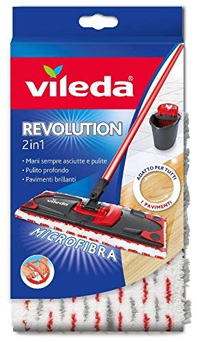 Vileda Supermocio Revolution 2 In 1 Panno Ricambio In Microfibra, Bianco