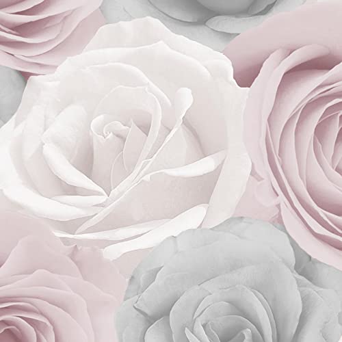 Melany Af0013 - Carta Da Parati A Tema Floreale, In Mica, Colore: Rosa Metallizzato, Perfetta Per Salotti E Camere Da Letto