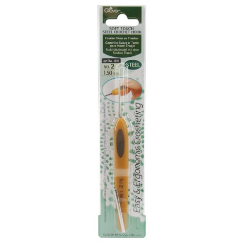 Bulk Buy: Clover Soft Touch Steel Crochet Hook Size 2 1.50 Mm 1021 (Confezione Da )